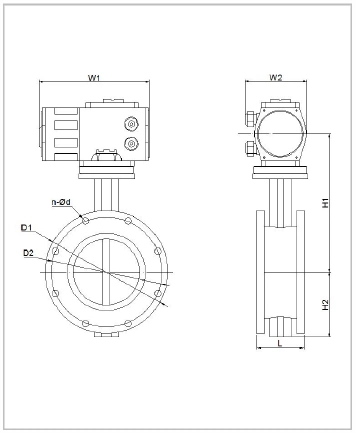 DN40 - DN1000 Explosionssicherer elektrischer Aktor PTFE Flanschtyp für Schmetterlingsventil 1