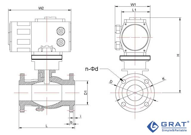 SS Explosionssicherer elektrischer Aktor DN50 Flanschschwimmballventil Aktor 1