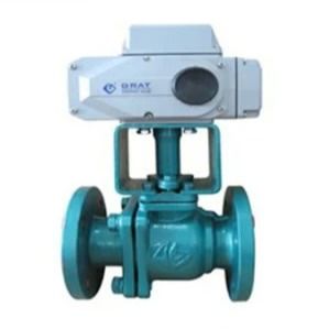 FEP Edelstahl-V-Fluor-Elektrisch-Kugelventil mit Flanschanschluss