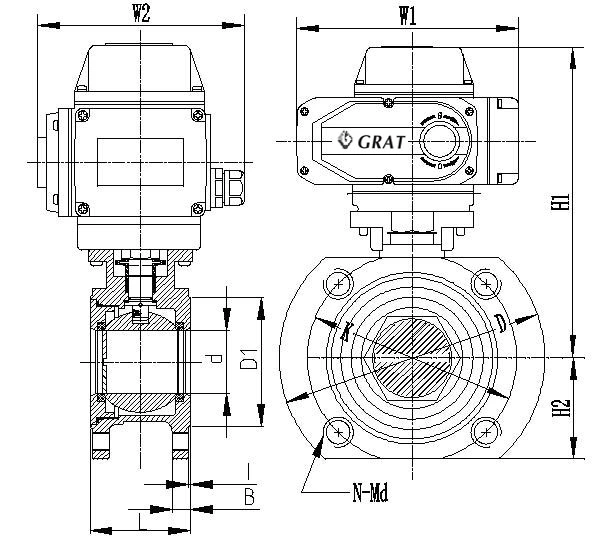 AC220V DN15-250 Kleine Flanschverbindung Elektrische Steuerventil 1