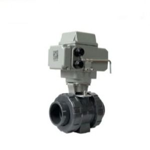 Dn32 UPVC elektrisches Kugelventil IP67 AC220V DC24V Elektrischer Aktor PVC Kugelventil